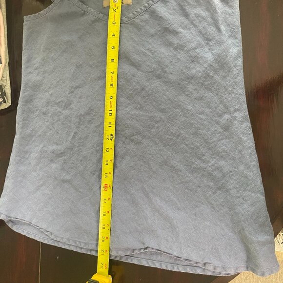 Women's Flax 100% Linen Strappy Top Size M Blue EUC - Picture 9 of 9